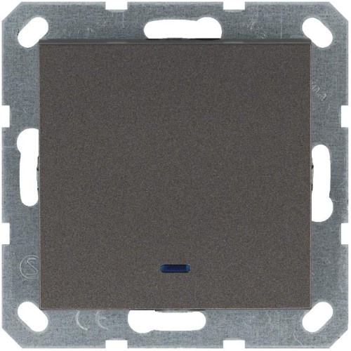 Переключатель проходной 1-кл. 10А IP20 с подсветкой механизм мокко Jasmart G3012NZ