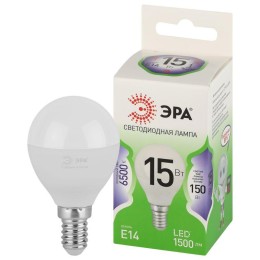 Лампа светодиодная GREEN LINE P45-15W-865-E14 GL 15Вт шар 6500К свет холод. E14 Эра Б0067054