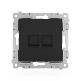 Розетка компьютерная 2-м СП Pixel RJ45 кат.5E механизм карбон TOKOV ELECTRIC TKE-PX-RC2-C14