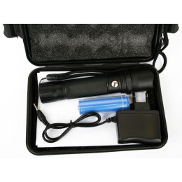 Фонарь аккумуляторный E145 CREE 1Вт фокус 3 режима 220В пластик. черн. (бокс) Ultraflash 12352