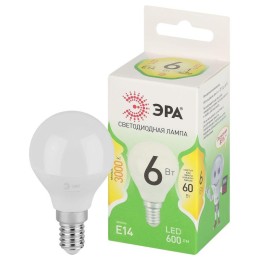 Лампа светодиодная GREEN LINE P45-6W-830-E14 GL 6Вт шар 3000К свет тепл. E14 Эра Б0067056