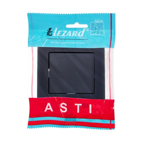 Выключатель 1-кл. 1п СП ASTI 10А IP20 в сборе черн. бархат LEZARD 7081-4242-100