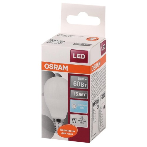 Лампа светодиодная LED Star Classic P 60 6.5W/840 6.5Вт шар матовая 4000К нейтр. бел. E14 550лм 220-