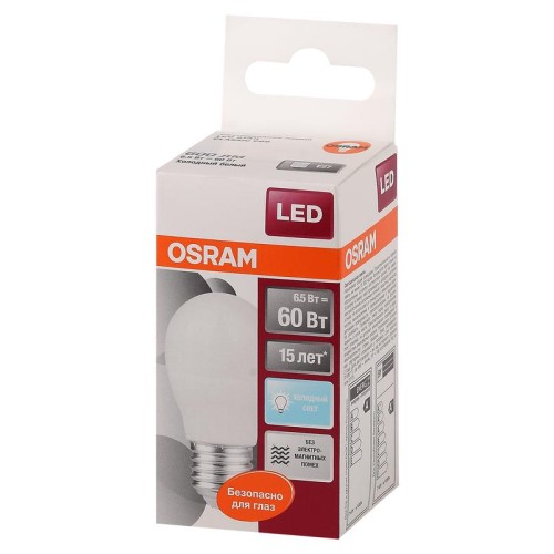 Лампа светодиодная LED Star Classic P 60 6.5W/840 6.5Вт шар матовая 4000К нейтр. бел. E27 550лм 220-