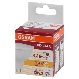 Лампа светодиодная LED Star MR16 3.4W/830 3.4Вт матовая 3000К тепл. бел. GU5.3 300лм 220-240В 110гра