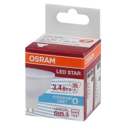 Лампа светодиодная LED Star MR16 3.4W/840 3.4Вт матовая 4000К нейтр. бел. GU5.3 300лм 220-240В 110гр
