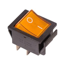 Выключатель клавишный 250В 16А (4с) ON-OFF желт. с подсветкой (RWB-502 SC-767 IRS-201-1) Rexant 36-2