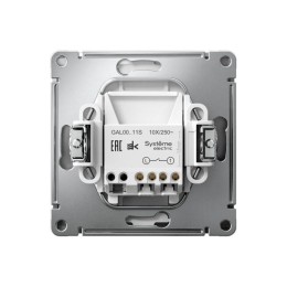 Выключатель 1-кл. ArtGallery 10AX быстрозажим. клем. механизм сталь SE GAL000911S