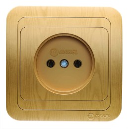 Розетка 1-м СП Mimoza 16А IP20 без заземл. дуб Makel 24222