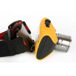 Фонарь аккумуляторный налобный E157 CREE 3Вт фокус 2 режима 220В пластик. желт. (бокс) Ultraflash 12