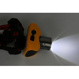 Фонарь аккумуляторный налобный E157 CREE 3Вт фокус 2 режима 220В пластик. желт. (бокс) Ultraflash 12