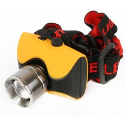 Фонарь аккумуляторный налобный E157 CREE 3Вт фокус 2 режима 220В пластик. желт. (бокс) Ultraflash 12