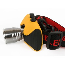 Фонарь аккумуляторный налобный E157 CREE 3Вт фокус 2 режима 220В пластик. желт. (бокс) Ultraflash 12