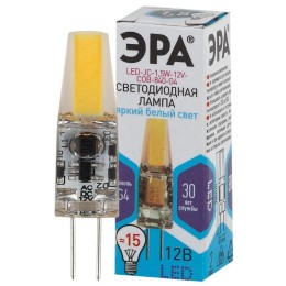 Лампа светодиодная LED-JC-1.5W-12V-COB-840-G4 120лм ЭРА Б0033198