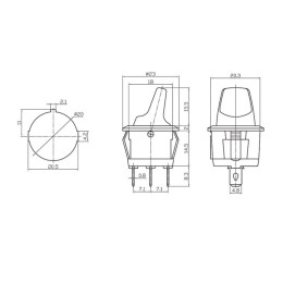 Выключатель клавишный круглый 12В 16А (3с) ON-OFF красн. с подсветкой (RWB-224 SС-214) Rexant 36-259