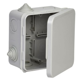 Коробка распаячная КМ ОП 100х100х50мм IP54 откидная крышка 4 гермоввода (7035) GENERICA UKO31-100-10