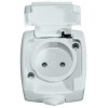 Розетка 1-м ОП Рондо 16А IP44 250В с заземл. защ. шторки бел. SchE RA16-112B-BI