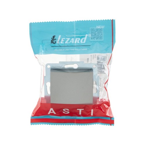 Выключатель 1-кл. 1п СП ASTI 10А IP20 механизм платина. LEZARD 7081-3588-100
