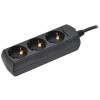 Удлинитель 3х3м с заземл. 10А IP20 У03 250В ПВС 3х1 черн. GENERICA WYP10-10-03-03-Z-K02-G