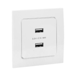 Розетка USB 2-м Стокгольм 2.1А механизм бел. PROxima EKF EYR16-028-10-2USB