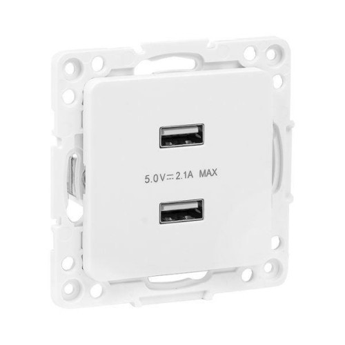 Розетка USB 2-м Стокгольм 2.1А механизм бел. PROxima EKF EYR16-028-10-2USB