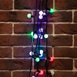 Гирлянда светодиодная "Мультишарики" 10м d23мм 80LED RGB 4Вт IP65 230В быстрая смена цвета провод ПВ