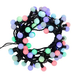 Гирлянда светодиодная "Мультишарики" 10м d23мм 80LED RGB 4Вт IP65 230В быстрая смена цвета провод ПВ