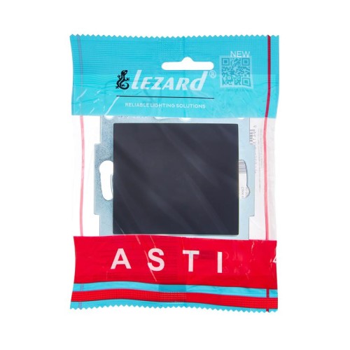 Выключатель 1-кл. 1п СП ASTI 10А IP20 механизм черн. бархат LEZARD 7081-4288-100