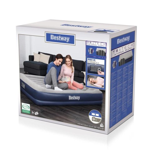 Кровать надувная 152х203х36см с подголовником встр. насос (67725) Bestway 6942138985900