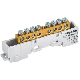 Шина L "фаза" неизол. на универс. держ. 6х9-8-Ср TEKFOR IEK TF-NN10-08-DL-K03