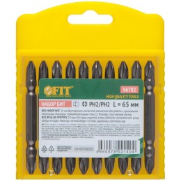 Набор бит сталь S2 профи двухсторонние 65мм PH2/PH2 блистер (уп.10шт) FIT 56782