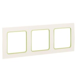 Рамка 3-м Стокгольм бел. с линией цвета зел. PROxima EKF EAM-G-302-10