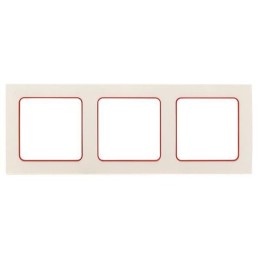 Рамка 3-м Стокгольм бел. с линией цвета красн. PROxima EKF EAM-G-304-10