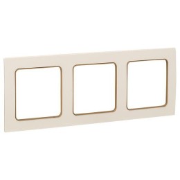 Рамка 3-м Стокгольм бел. с линией цвета шампань PROxima EKF EAM-G-302-20