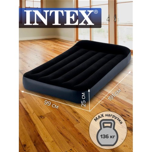 Матрас надувной 99х191х25см с подголовником (64141) INTEX 6941057413532