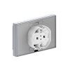 Розетка 2-м СП Эпика 16А IP44 с заземл. защ. шторки с рамкой с крышками механизм алюм. EKF UP1-SOA-2