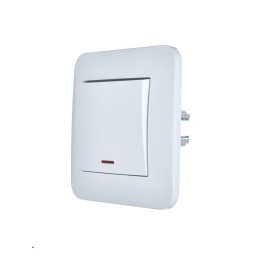 Выключатель 1-кл. 1п СП ASTI 10А IP20 с подсветкой в сборе бел. LEZARD 7081-0202-111