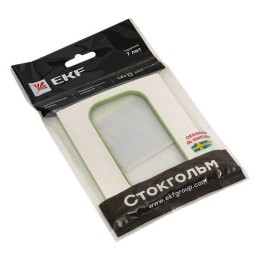 Рамка для розетки 2-м Стокгольм бел. с линией цвета зел. PROxima EKF EYM-G-302-20