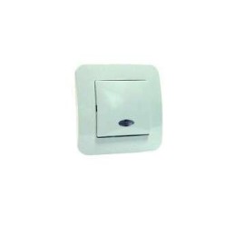 Переключатель проходной 1-кл. СП Lillium N 10А IP20 с подсветкой крем. Makel 55225