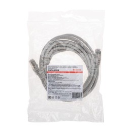 Патч-корд S/FTP CAT 6A (10G) RJ45-RJ45 28AWG LSZH сер. 5м Rexant 02-0390-5