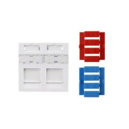 Вставка 45х45 (аналог Mosaic) для 2х модулей Keystone Jack со шторками SIP3-2K-M45-45 Hyperline 4261