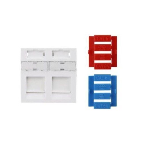 Вставка 45х45 (аналог Mosaic) для 2х модулей Keystone Jack со шторками SIP3-2K-M45-45 Hyperline 4261