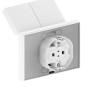 Розетка 2-м СП Эпика 16А IP44 с заземл. защ. шторки с рамкой с крышками механизм бел. EKF UP1-SOW-21