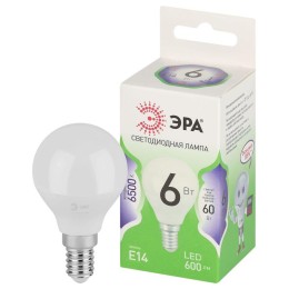 Лампа светодиодная GREEN LINE P45-6W-865-E14 GL 6Вт шар 6500К свет холод. E14 Эра Б0067069