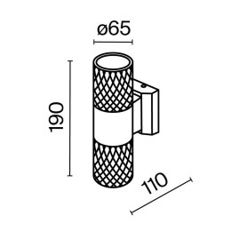 Светильник Bowery 2х50Вт GU10 IP54 бра настен. Maytoni O583WL-02B