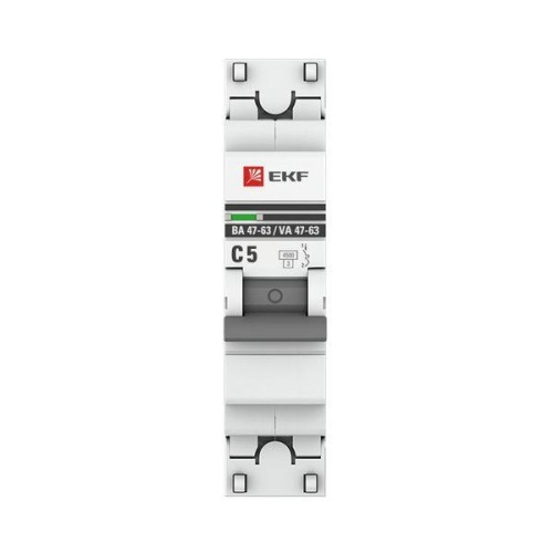 Выключатель автоматический модульный 1п C 5А 4.5кА ВА 47-63 PROxima EKF mcb4763-1-05C-pro