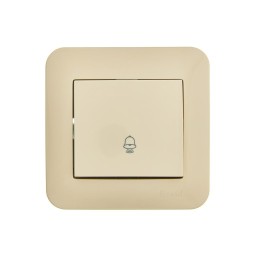 Кнопка звонка 1-кл.СП ASTI 10А IP20 в сборе крем. LEZARD 7081-0303-103