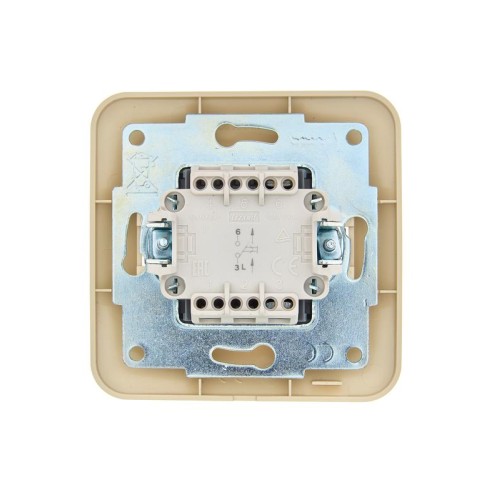 Кнопка звонка 1-кл.СП ASTI 10А IP20 в сборе крем. LEZARD 7081-0303-103