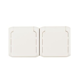 Розетка 2-м ОП Quteo 16А IP44 250В 2х2P+E с заземл. защ. шторки с крышкой бел. Leg 782323