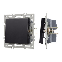 Механизм выключателя одноклавишный непроходной SWT-MK01-PL-BK (250В 16А) Arlight 043711